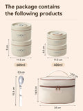 Axyaa Stainless Steel Bento Lunch Box Set with Insulated Bag