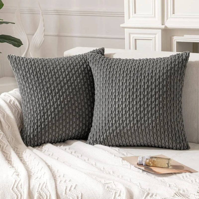 Axyaa Soft Striped Cushion Covers 20x20 Inch for Living Room Decor