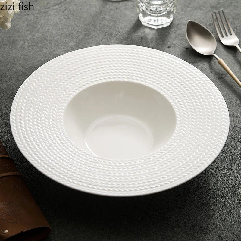 Axya Ceramic Dinner Soup Dessert Pasta Salad Plates - Restaurant Tableware