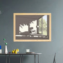Axyaa LED Acrylic Table Lamp: Creative Wood Frame, Advanced Light Effects