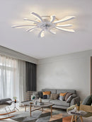 Axyaa 110-240v LED Ceiling Fan Light: Black/White, Intelligent, Creative, for Living Room