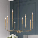 Axya Gold and Black Candle Chandelier - Modern Retro Ceiling Lighting