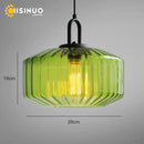 Axyaa Glass Pendant Light: Colorful Amber Green Orange Chandelier for Living Room, E27 Loft Lighting