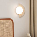 Axyaa Yellow Cave Stone LED Wall Lights Nordic Modern Glass Globe Bedside Sconce