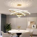 Axyaa Starry Sky Projection LED Chandelier with Remote Control, Black & Golden Pendant Lights