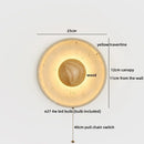 Axyaa Wabi Sabi LED Wall Light Yellow Travertine Stone White Glass Ball