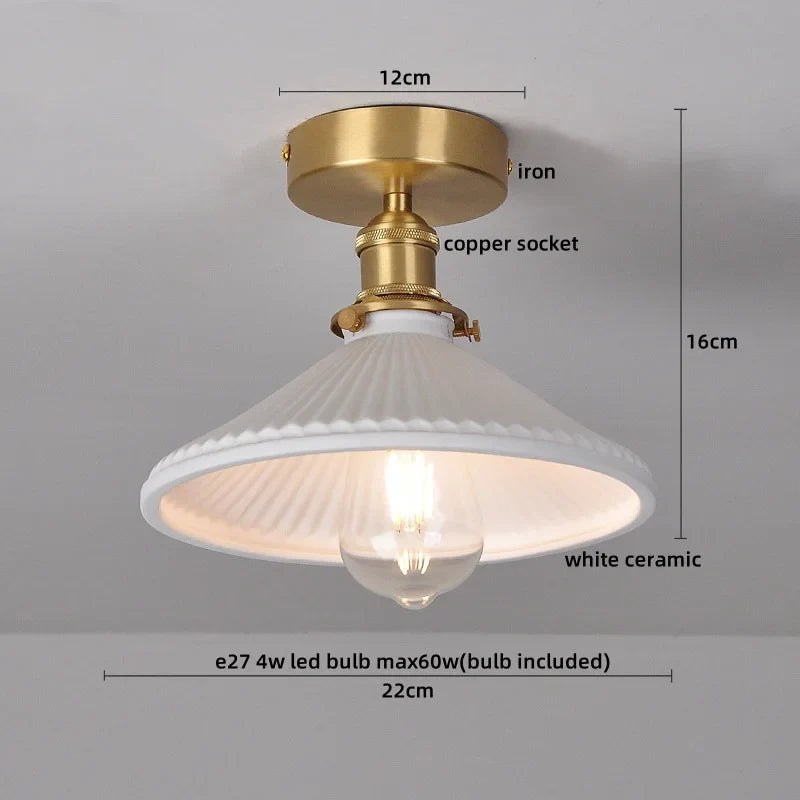 Axyaa LED Ceiling Light: Modern Style, Copper Ceramic, Indoor Home Lighting