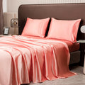Axyaa Satin Silky Sheets Set, Flat, Fitted Sheet & Pillowcase - US Size