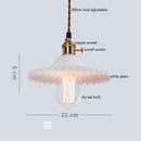 Axyaa Retro Copper Glass LED Pendant Light for Bedroom & Dining Room