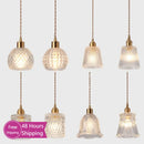 Axyaa Modern Glass Pendant Light: Bedroom Cafe Hanging Lamp Chandeliers