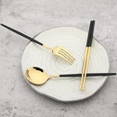 Axyaa Black Gold Stainless Steel Cutlery Set in Storage Box