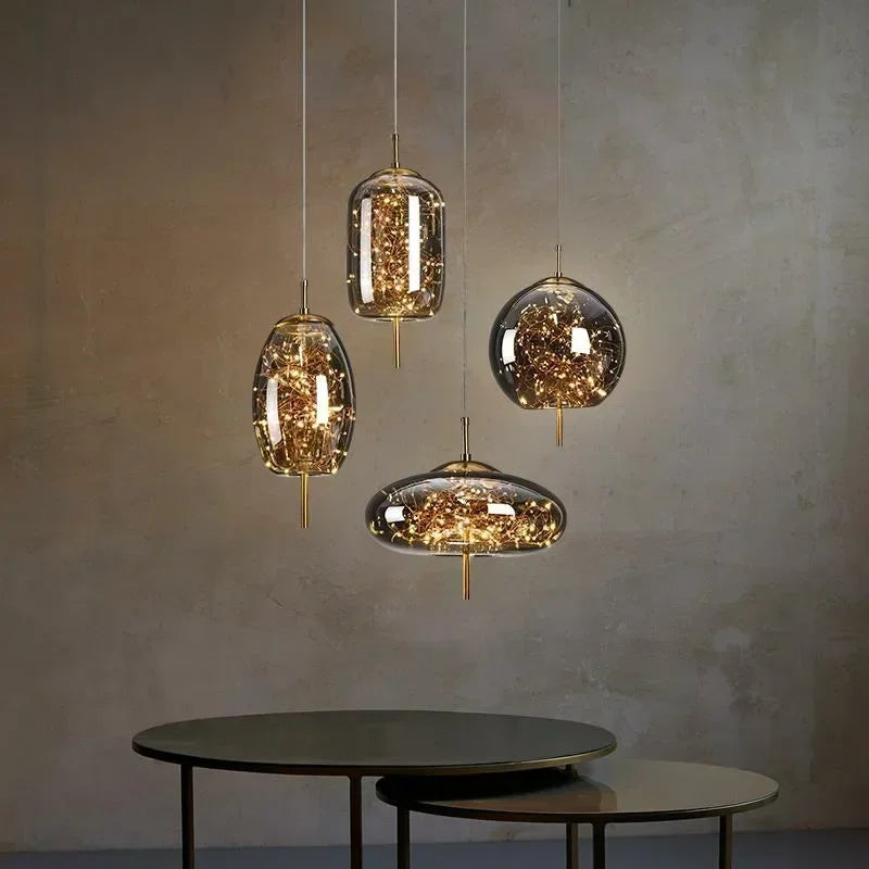 Axyaa Nordic Glass Starlight Chandelier for Home and Hotel Decor