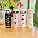 Axyaa Kawaii Stainless Steel Coffee Thermos Cup Insulated Tumbler with Straw & Handle