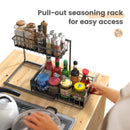 Axyaa Under Sink Organizer Shelf: 2-Tier Slide-Out Rack for Kitchen Storage and Organization