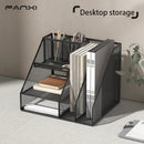 Axyaa Desk Organizer with Paper Organizer, Drawer, and Pen Holder - Classroom and Teacher Essential
