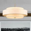 Axyaa Modern Three-Layer Fabric Chandelier for Living Room, Bedroom, and Hotel Lighting