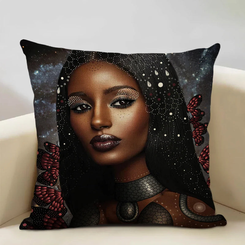 Nordic Print Linen Cushion Cover, Black and White Decor Pillowcase for Sofa by Axyaa