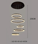 Axyaa Stainless Steel LED Chandelier for Nordic Home Decor & Dining Room Lighting