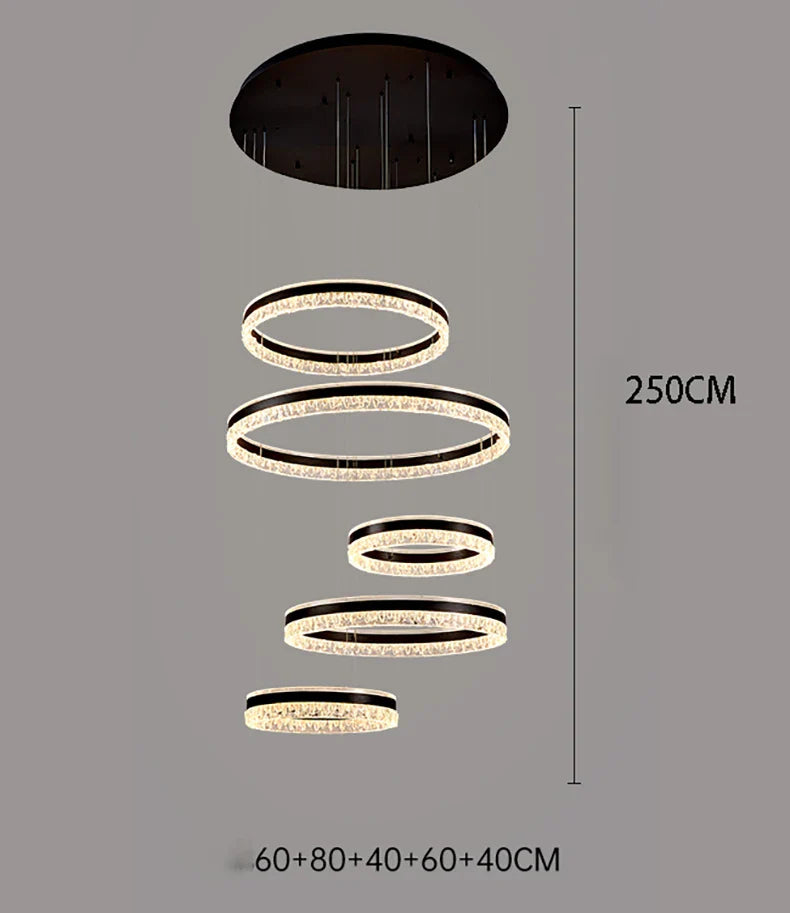 Axyaa Stainless Steel LED Chandelier for Nordic Home Decor & Dining Room Lighting