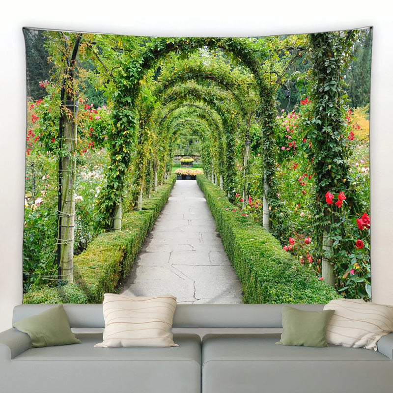 Axyaa Romantic Floral Garden Tapestry for Living Room Dorm Aesthetics