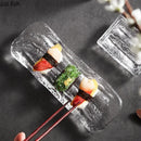 Axyaa Glass Sashimi Sushi Plates: Simple, Elegant Tableware for Serving Snacks and Desserts