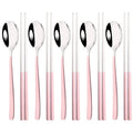 Axyaa Black Gold Stainless Steel Cutlery Set - 10Pcs Luxury Korean Tableware