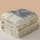Axyaa Cotton Gauze Throw Blanket, AB Side Towel for Home, Travel & Kids