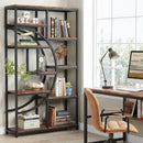 Axyaa 5-Tier Industrial Bookcase Etagere: Freestanding Tall Bookshelves Display Shelf