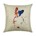 Axyaa Dog Linen Cushion Cover 45*45cm - Home Sofa Decor Pillowcase