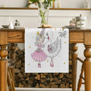 Axyaa Swan Ballet Girl Table Runner for Dining Room Decors