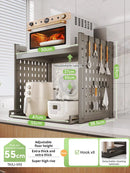 Axyaa Microwave Sliding Shelf with Pull Out Rack for Home Kitchen Organization