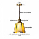 Axyaa Vintage Glass LED Pendant Light Retro Brass Hanging Lamp