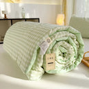 Axyaa Green Plaid Summer Quilt - Double-sided Queen Bed Comforter