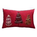 Axyaa Christmas Tree Snowflake Embroidery Pillow Cover 45x45cm 30x50cm Red Green Square