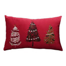 Axyaa Christmas Tree Snowflake Embroidery Pillow Cover 45x45cm 30x50cm Red Green Square