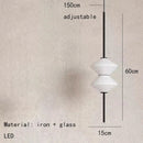 Axyaa Modern White Glass LED Pendant Lamp with Adjustable Black Gold Metal Wire