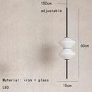 Axyaa White Glass LED Pendant Lamp for Dining Room, Bedroom, Kitchen - Adjustable Metal Wire