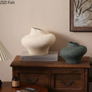 Axyaa Coarse Pottery Vase: Aesthetic Room Decor for Flowers, Plant Pot or Ornaments