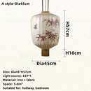 Axyaa Hand-painted Bamboo Leaf Lantern Pendent Lamp for Hotel Restaurant Decor
