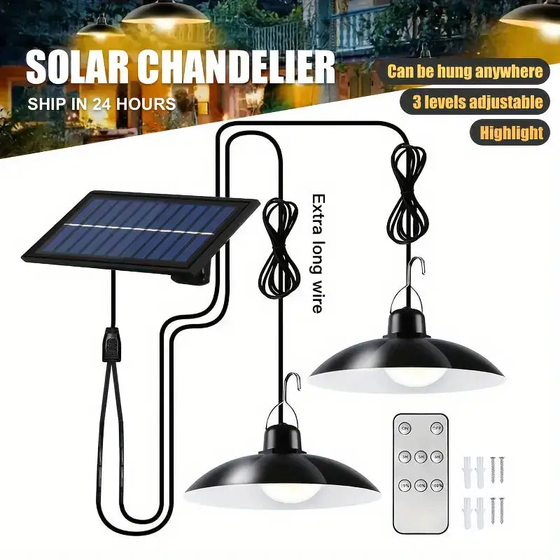 Axyaa Solar Pendant Light: Remote LED Chandelier for Outdoor & Indoor Garden