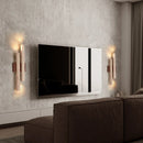 Axyaa Walnut Wood Wall Lamp - Retro Style Four-Headed Light for Living Room