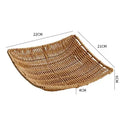 Axyaa Woven Tray Bread Dim Sum Dried Fruit Candy Snack Storage Basket
