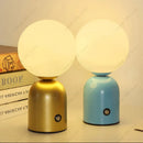 Axyaa Tricolored LED Ball-on-cylinder Rechargeable Lamp Touch Desk Light