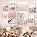 Axyaa Coastal Art Print Boat Bridge Poster Nordic Wall Decor for Living Room