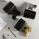 Axya Ceramic Pistol Mug Set for Breakfast Tea and Coffee