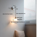 Axyaa Walnut Ash LED Wall Sconce, Adjustable Japanese Style Stair Light Fixtures