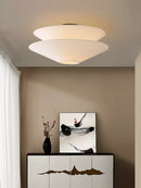 French Cream Ceiling Light Fixture - Axyaa Fabric Lamp for Living Room Bedroom