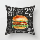 Axyaa Coffee Burger Wine Pie Juice Cushion Cover 45x45cm