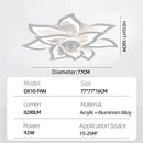 Axyaa Modern LED Ceiling Fan Light with Smart Remote Control for Living Room & Bedroom