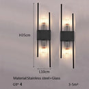 Axyaa Stainless Steel Beveled Glass Wall Sconce: Modern Lighting for Home Decor & Bedside